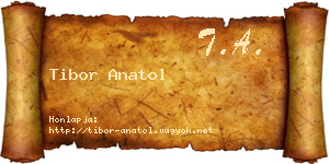 Tibor Anatol névjegykártya